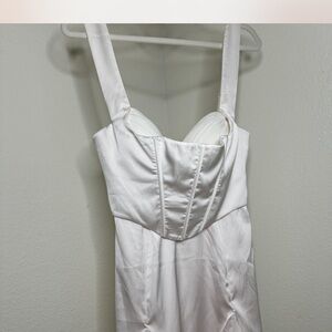 Oh Polly Ivory Satin Dress